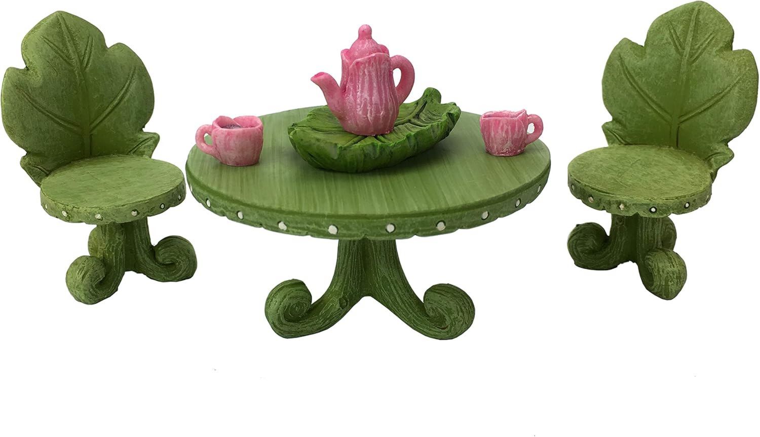 Hochwertige Fee Gartenmoebel Set Blatt Bistro Tee Set geeignet fuer Feen und Gartenzwerge Variante 132