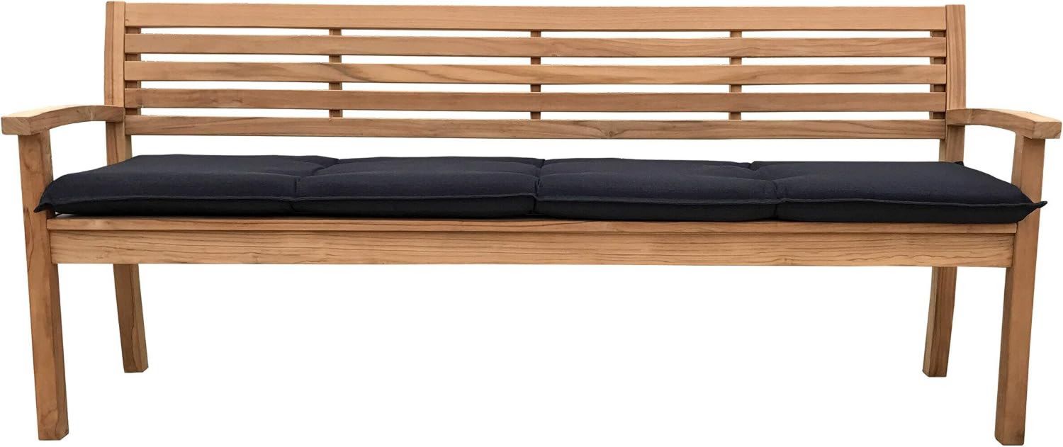 Hochwertige GRASEKAMP Qualitaet seit 1972 Kissen Gartenbank 191x46x8cm anthrazit Gartenmoebel Bank Auflagen Variante 183