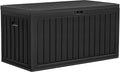Hochwertige YITAHOME 303L Gartenaufbewahrungsbox Auflagenbox HDPE Aufbewahrungsbox ausgestattet mit Schloss Seitengriffen Wetterfeste Sitzbank geeignet fuer Terrasse Gartenmoebel Kissen Poolzubehoer schwarz Variante 429