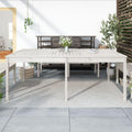 Weisser Gartentisch mit Rattan Optik aus Kunststoff 5x100x76 cm Variante 807