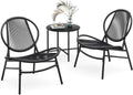 Hochwertige Balkonmoebel 3er Set Gartenmoebel Set aus PE Polyrattan ausgestattet mit 2 Stuehlen geeignet fuer Terrasse Balkon tintenschwarz GGF021B01 Variante 412